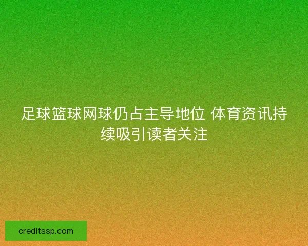 足球篮球网球仍占主导地位 体育资讯持续吸引读者关注
